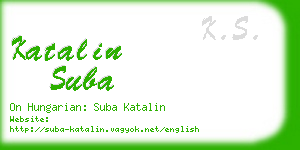 katalin suba business card